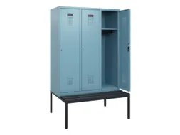 locker met bank,HxBxD 1950x1200x815mm,3vak,vak B 400mm,cilinderslot