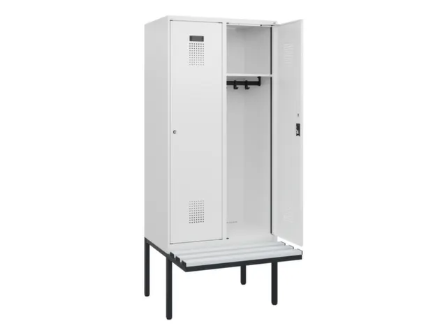 locker met bank,HxBxD 1950x800x815mm,2vak,vak B 400mm,cilinderslot