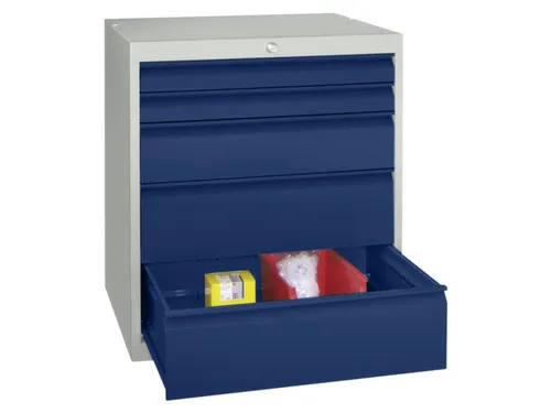 ladekast HxBxD 800x715x600mm 5laden slot RAL7035 front RAL5010