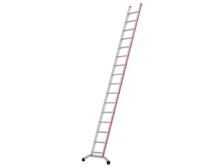 ladder,eenzijdig,16,verstevigde treden,balk L 4,22m,aluminium - 2