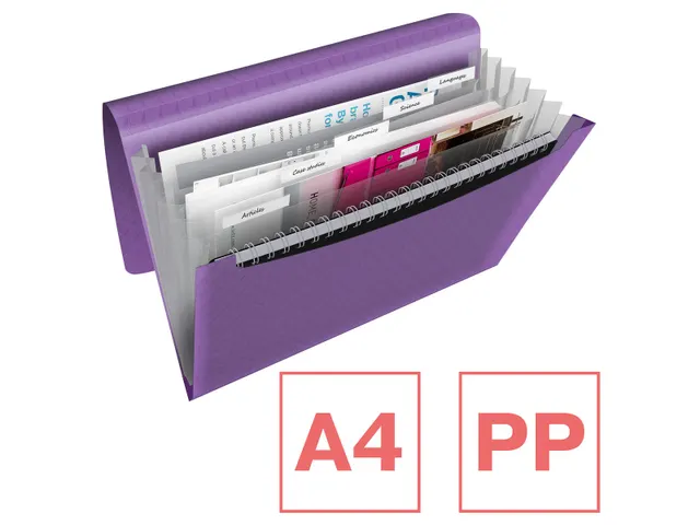 Colour'Breeze voorordner, 6 vakken, lavendel