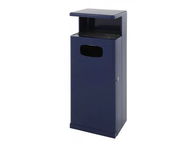 Buitenafvalbak met afdak 55 liter blauw