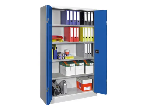 Vouwdeurkast 1950x1200x400mm 4legborden Verzinkt Ral7035 Front Ral5010