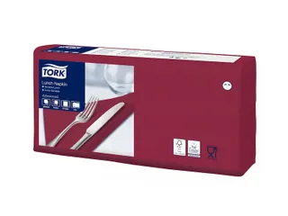 Servetten Tork 477213 2-laags 33x33cm rood 1/4 vouw 200st. - 2