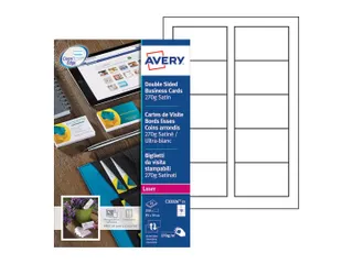 Visitekaart Avery C32026-25 2-zijdig 270gr 85x54mm 250stuks - 1