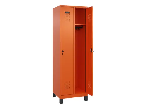 locker,HxBxD 1950x600x500mm,2vak,vak B 300mm,draaigrendel,voeten