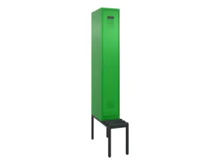 locker met bank,voor scheiding van kleding,HxBxD 2120x300x815mm,1vak - 2