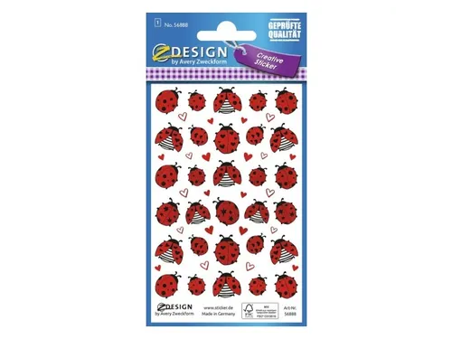 Papieretiket Z-design Creative pakje a 1 vel lieveheersbeestjes