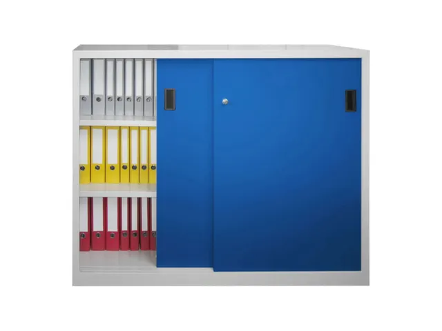 schuifdeurkast,HxBxD 1200x1500x600mm,RAL7035,front RAL5010