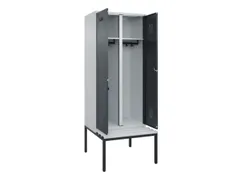 locker met bank,voor scheiding van kleding,HxBxD 2120x800x815mm,2vak