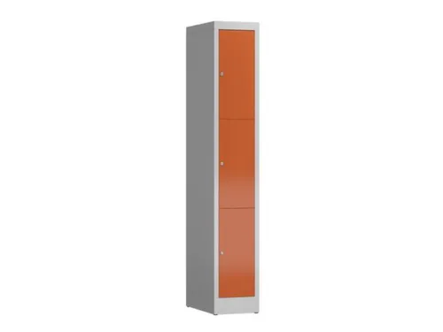 Lockerkast 1800x310x500mm 1x3 vakken cilinderslot, sokkel, RAL3000