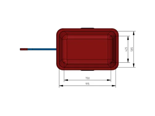 Handtrekwagen Kunststof Bak 4102V 200kg 750x425mm Massief rubber