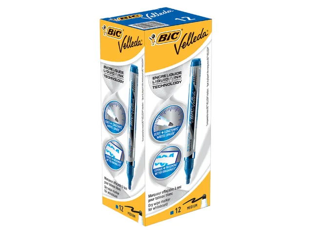 Marqueur tableau blanc BIC Velleda Liquid ogive Medium bleu