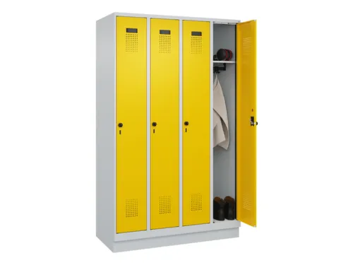 locker,HxBxD 1950x1200x500mm,4vak,vak B 300mm,draaigrendel,sokkel