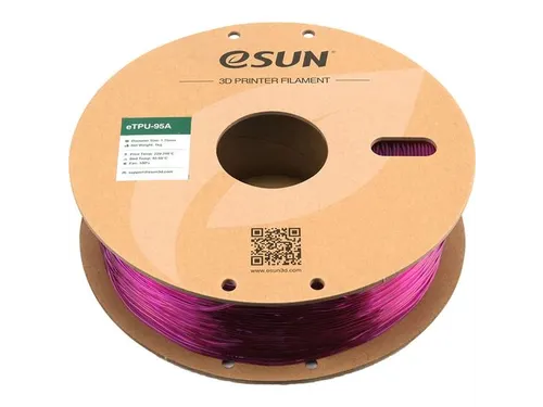 3D Printer Filament eTPU-95A eSun 1.75mm Transparant Paars 1kg