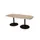 Linesto vergadertafel 200x100 deens ovaal robson eiken 25mm zwart