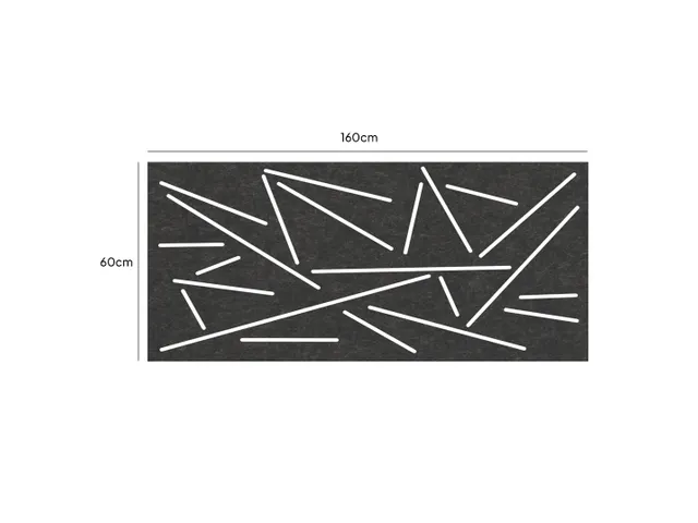 Ecran de séparation acoustique motif découpé 60x160cm Noir