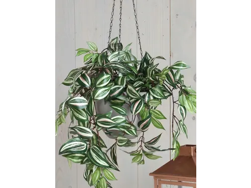 Kunstplant Mica Tradescantia hangend groen 45x25cm
