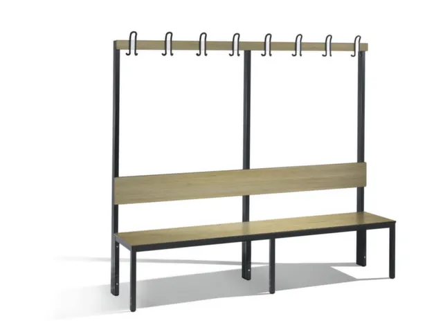 omkleedbank,HxLxD 1710x2000x407mm,HPL eiken-sereno,frame staal RAL7021