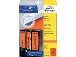 Rugetiket Avery Zweckform breed 192x61mm Rood L4766 80 stuks