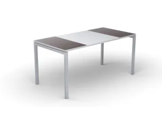 Bureau 750X1600X800Mm Blad Wengéhout/wit Rechthoekig 4-Voeten Wit - 2