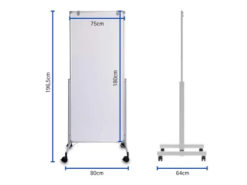 Verrijdbaar Whitebord 75x180cm MAULpro Easy2move