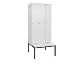 locker met bank,HxBxD 2120x900x815mm,3vak,vak B 300mm,cil.-slot - 1