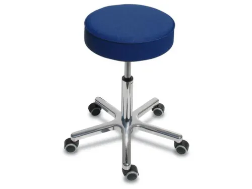 Draaikruk Wielen Kunstleer Skyblauw 460-590mm Alu Voetkruis Gasveer
