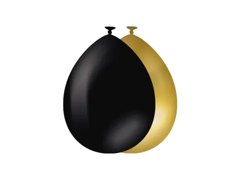 Ballonnen 10 stuks Goud en Zwart