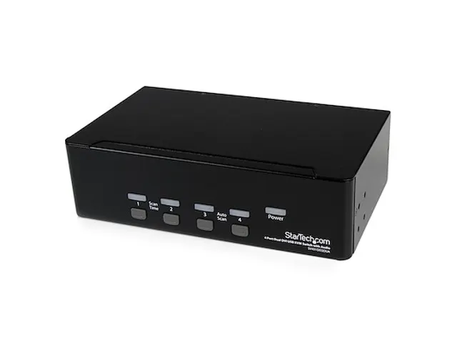 4-poort Dual DVI USB KVM-switch met Audio en USB 2.0-hub