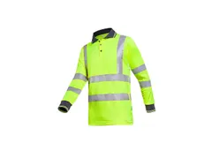 Sioen Olgiata hi-viz polo met lange mouwen, fluo geel, maat L, per stu