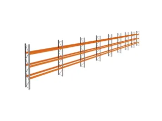 palletstelling,basis+7xaanbouw,HxBxD 3990x29700x750mm,vakl. 3400kg - 1