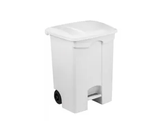 Contitop,mobiele afvalbak met pedaal 70L wit/VE:3 - 1