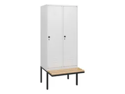 locker met bank,HxBxD 1950x800x815mm,2vak,vak B 400mm,draaigrendel