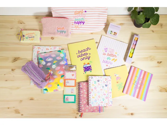 Carnet spiralé Beach Happy A5 ligné papier coloré. 2pces 70gramme 1