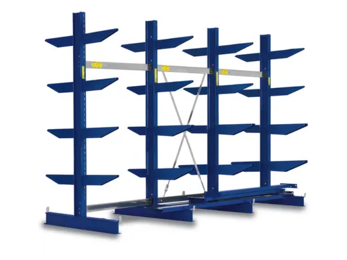 Draagarmstelling 1980x3808x1300mm 2x5etages 560kg/etage Ral5010