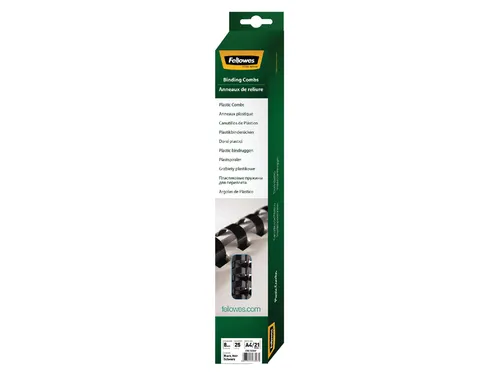 Bindrug Fellowes 8mm 21-Rings A4 Zwart 25 Stuks