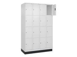 lockerkast,HxBxD 1950x1200x500mm,4x4vakken,vak B 300mm,cil.-slot