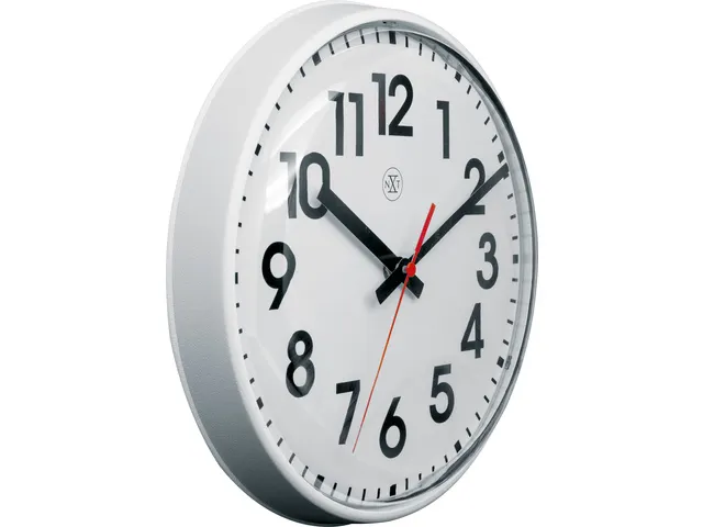 Horloge murale NXT dia. 26cm plast. blanc, cadran blanc avec lentille