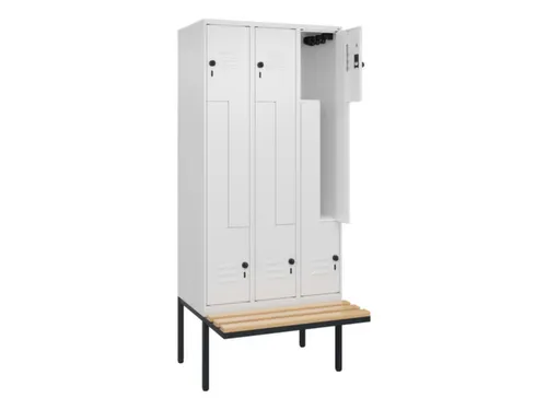 Z-garderobekast,HxBxD 2120x900x815mm,6vak,vak B 300mm,draaigrendel