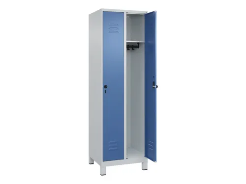 locker,HxBxD 1950x600x500mm,2vak,vak B 300mm,draaigrendel,voeten
