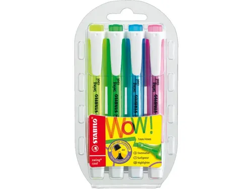 Markeerstift Stabilo Swing Cool Assorti 4 Stuks