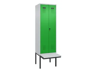 locker met bank,voor scheiding van kleding,HxBxD 2120x600x815mm,2vak - 2
