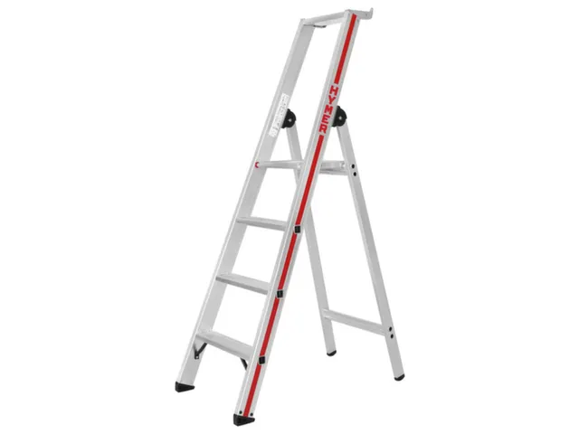 trapladder,eenzijdig,4treden,stand H 0,93m,balk L 1,7m,aluminium