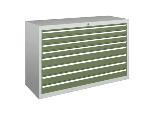 ladekast HxBxD 800x1023x600mm 8laden slot RAL7035 front RAL6011