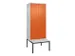 locker voor scheiding van kleding,HxBxD 2120x800x815mm,2vak