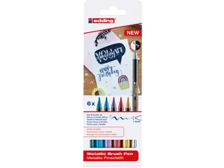 Brushpen edding 1340 metallic assorti set à 6 stuks - 1