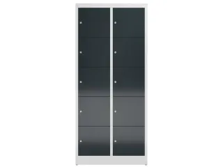 lockerkast,HxBxD 1800x800x500mm,2x5vakken,cil.-slot,romp RAL7035 - 3