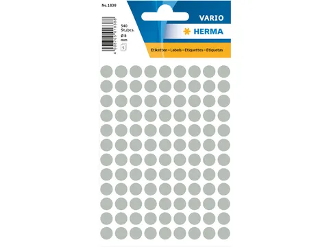 HERMA 1838 Multipurpose etiketten Rond 8mm Grijs 540 stuks