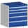 ladekast 800x800x750mm 5laden zware lasten RAL7035 front RAL5010